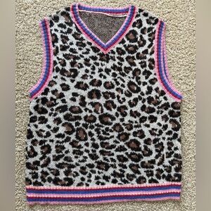 Zara alpaca Leopard Print Knit Vest